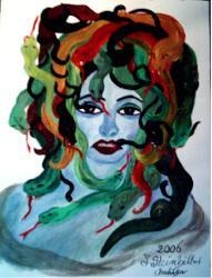 Medusa Acryl auf Leinen 30x40